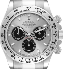 Cosmograph Daytona Silverfärgad/18 karat vitt guld Ø40 mm