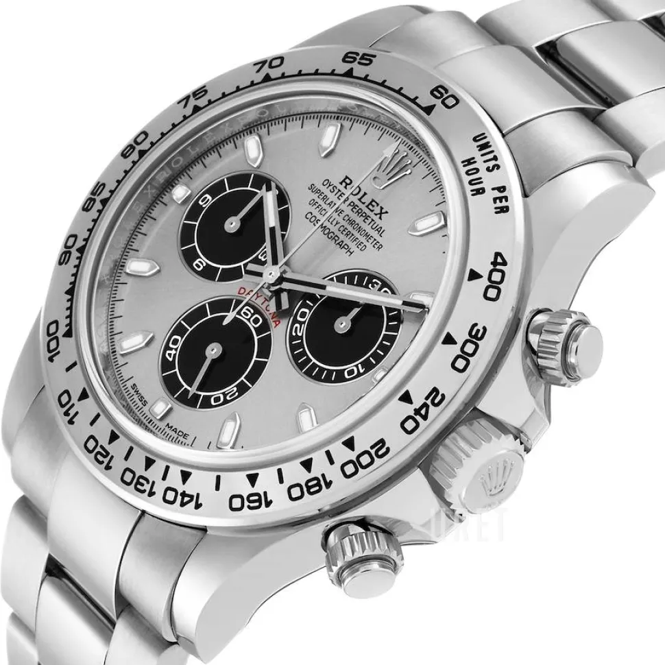 Cosmograph Daytona Silverfärgad/18 karat vitt guld Ø40 mm