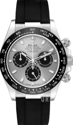 Cosmograph Daytona Silverfärgad/Gummi Ø40 mm