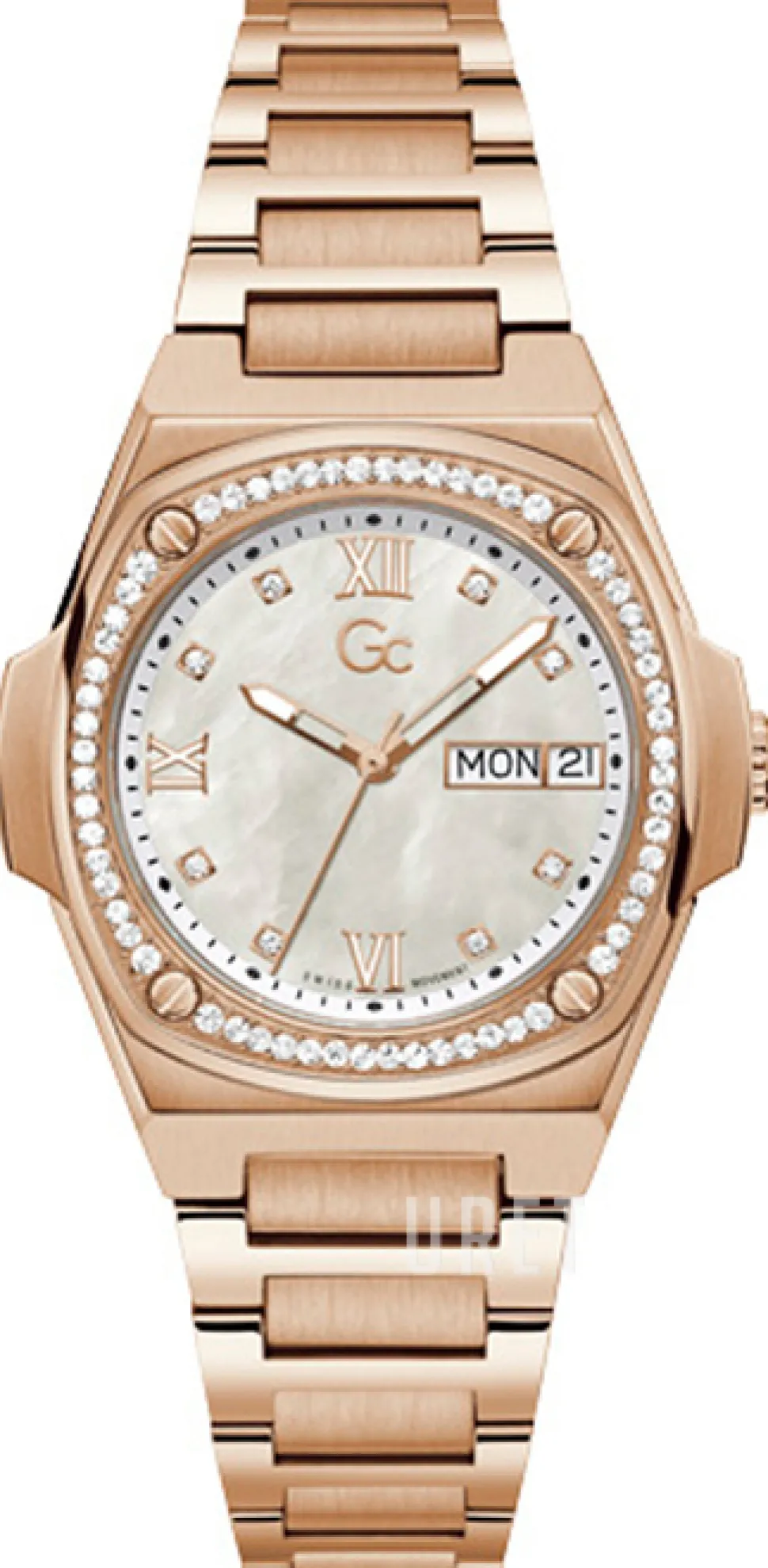 Coussin Vit/Roséguldstonat stål