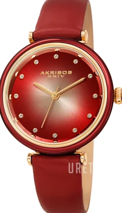 Crystal Röd/Läder Ø34 mm