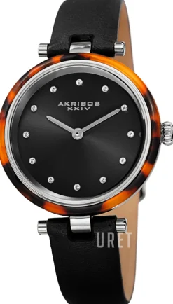 Crystal Svart/Läder Ø34 mm