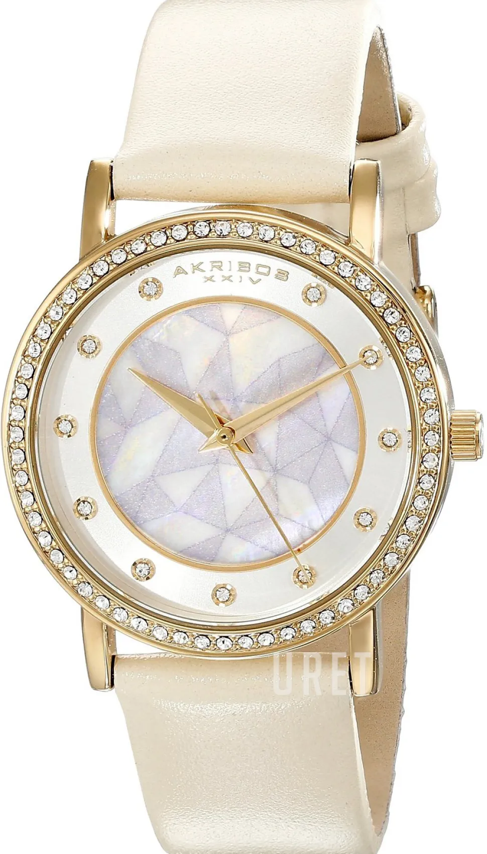 Crystal Vit/Läder Ø34 mm