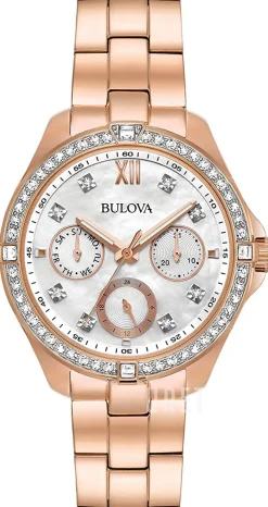 Crystal Vit/Roséguldstonat stål Ø35 mm