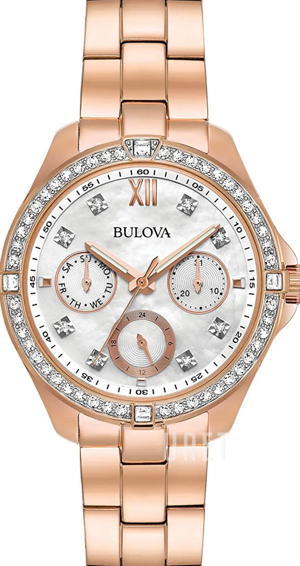 Crystal Vit/Roséguldstonat stål Ø35 mm