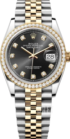 Datejust 36 Svart/Stål Ø36 mm