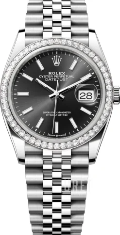 Datejust 36 Svart/Stål Ø36 mm