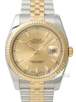 Datejust Gold/Steel Gulguldstonad/18 karat gult guld Ø36 mm