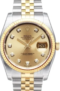 Datejust Gold/Steel Gulguldstonad/Stål Ø36 mm