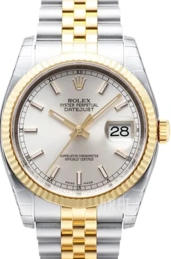 Datejust Gold/Steel Silverfärgad/18 karat gult guld Ø36 mm