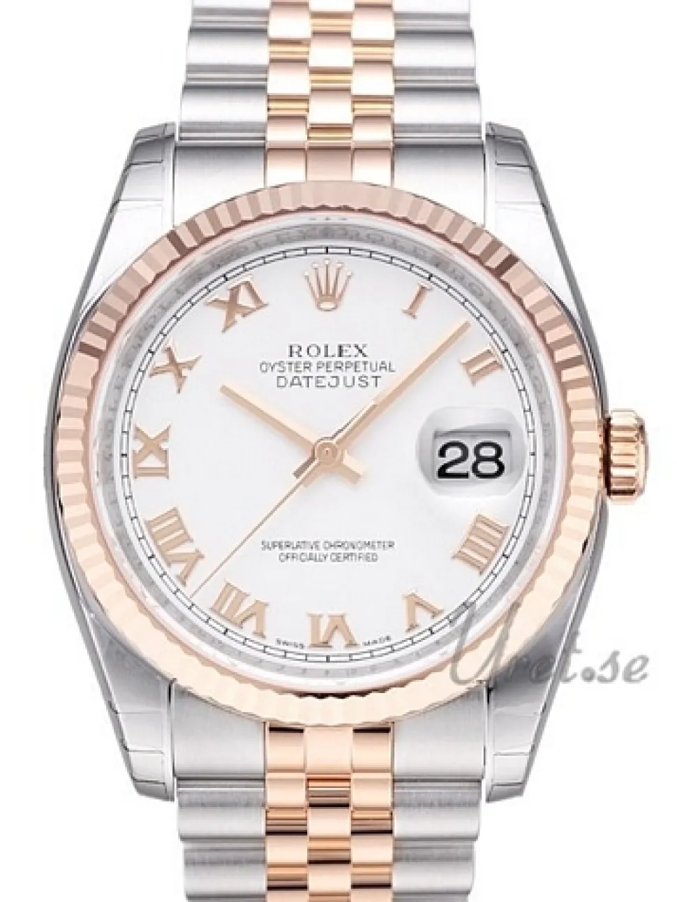 Datejust Gold/Steel Vit/18 karat roséguld Ø36 mm