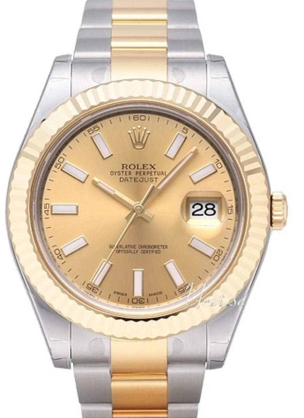 Datejust II Champagnefärgad/18 karat gult guld Ø41 mm