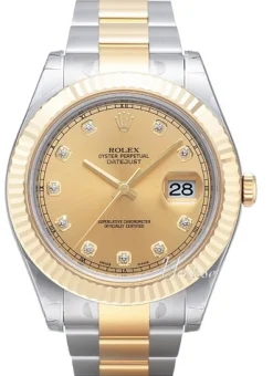 Datejust II Champagnefärgad/18 karat gult guld Ø41 mm
