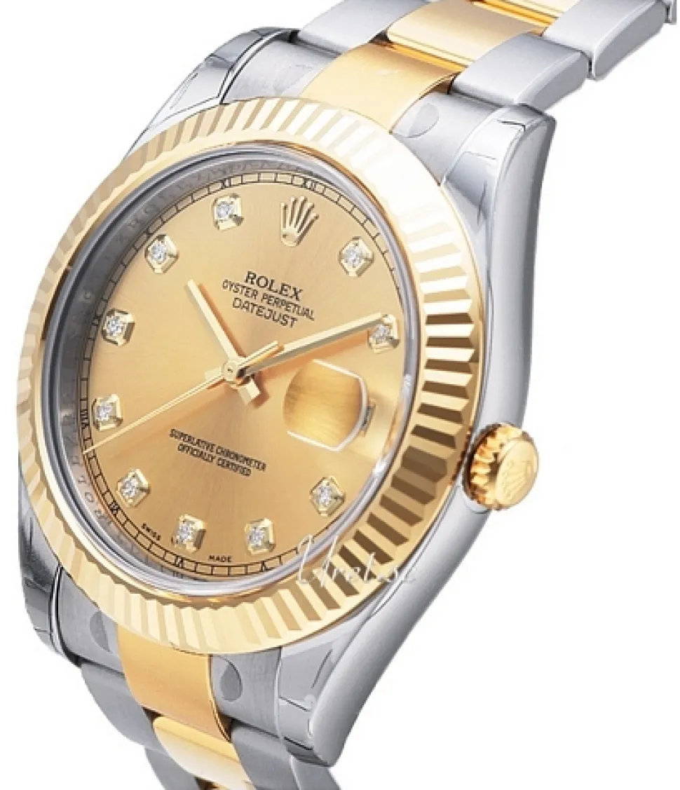 Datejust II Champagnefärgad/18 karat gult guld Ø41 mm