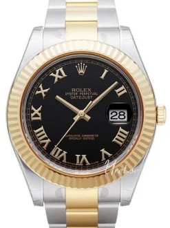 Datejust II Svart/18 karat gult guld Ø41 mm