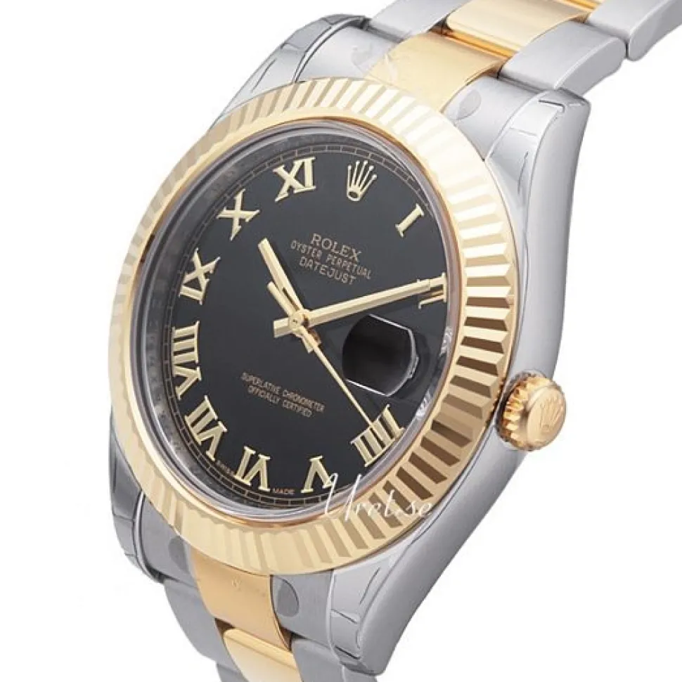 Datejust II Svart/18 karat gult guld Ø41 mm