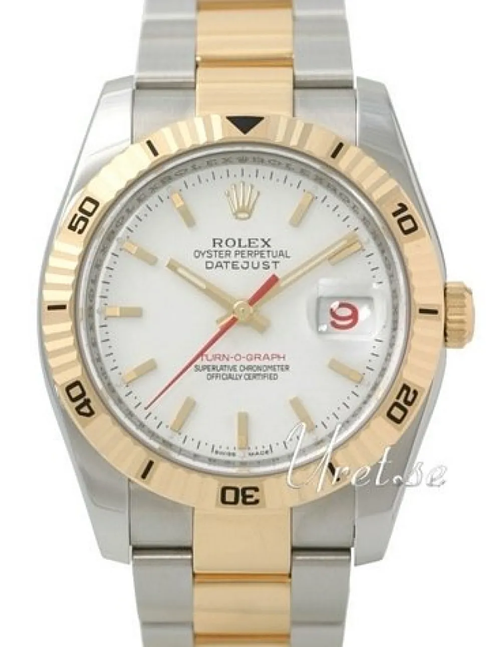 Datejust Turn-O-Graph Vit/18 karat gult guld Ø36 mm