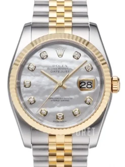 Datejust Two Tone Silverfärgad/18 karat gult guld Ø36 mm