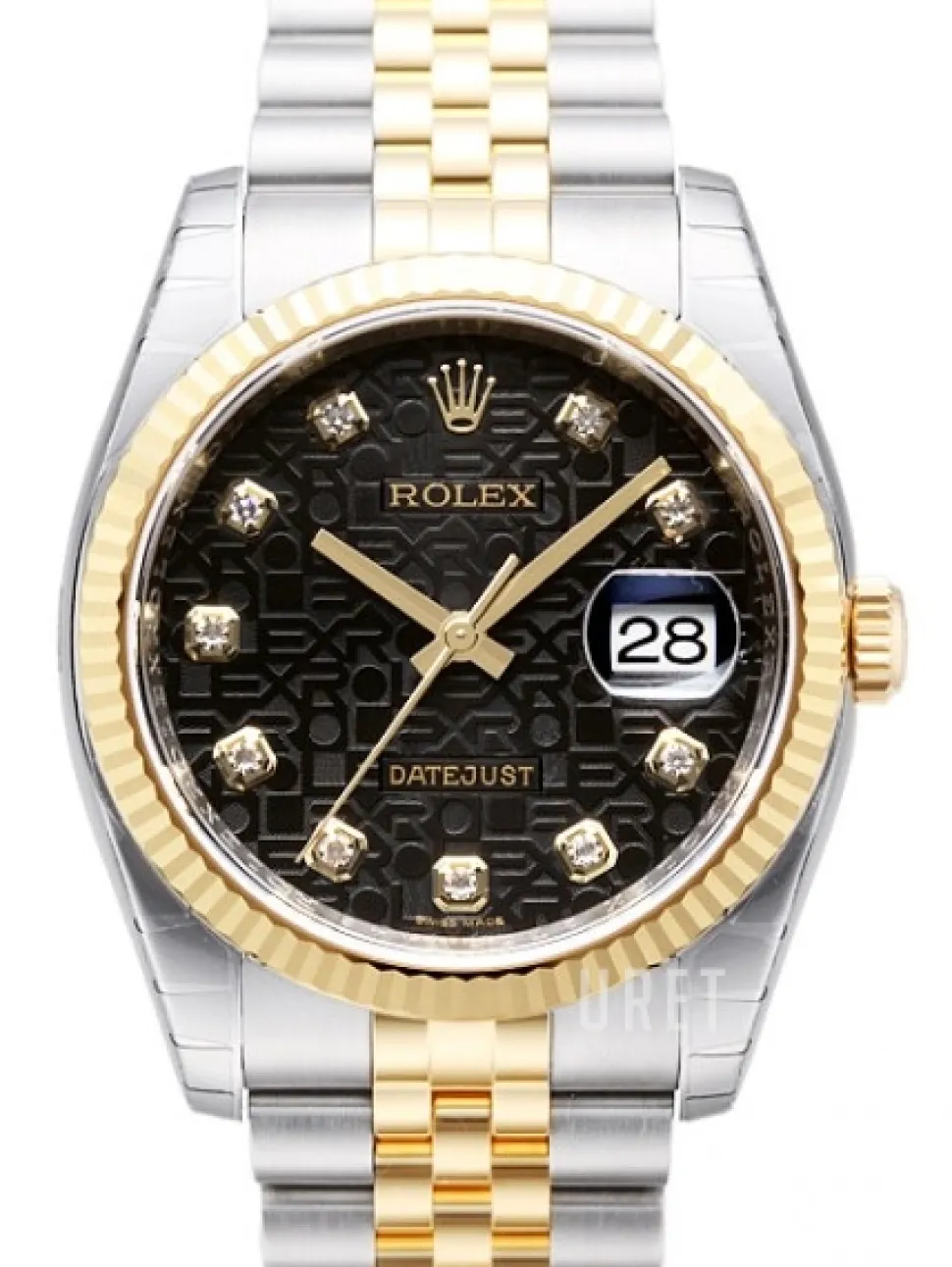 Datejust Two Tone Svart/18 karat gult guld Ø36 mm