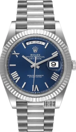 Day-Date 40 Blå/18 karat vitt guld Ø40 mm