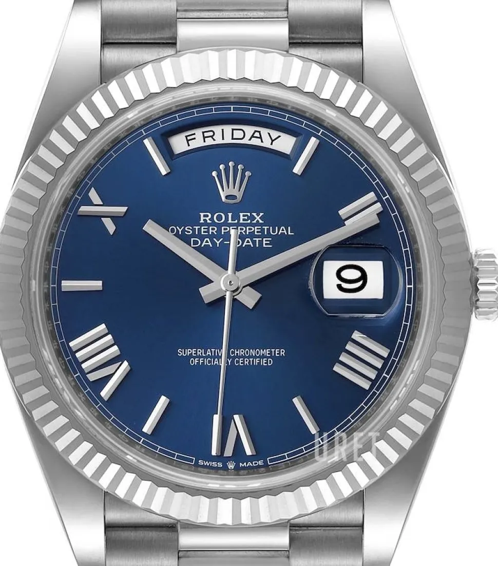 Day-Date 40 Blå/18 karat vitt guld Ø40 mm