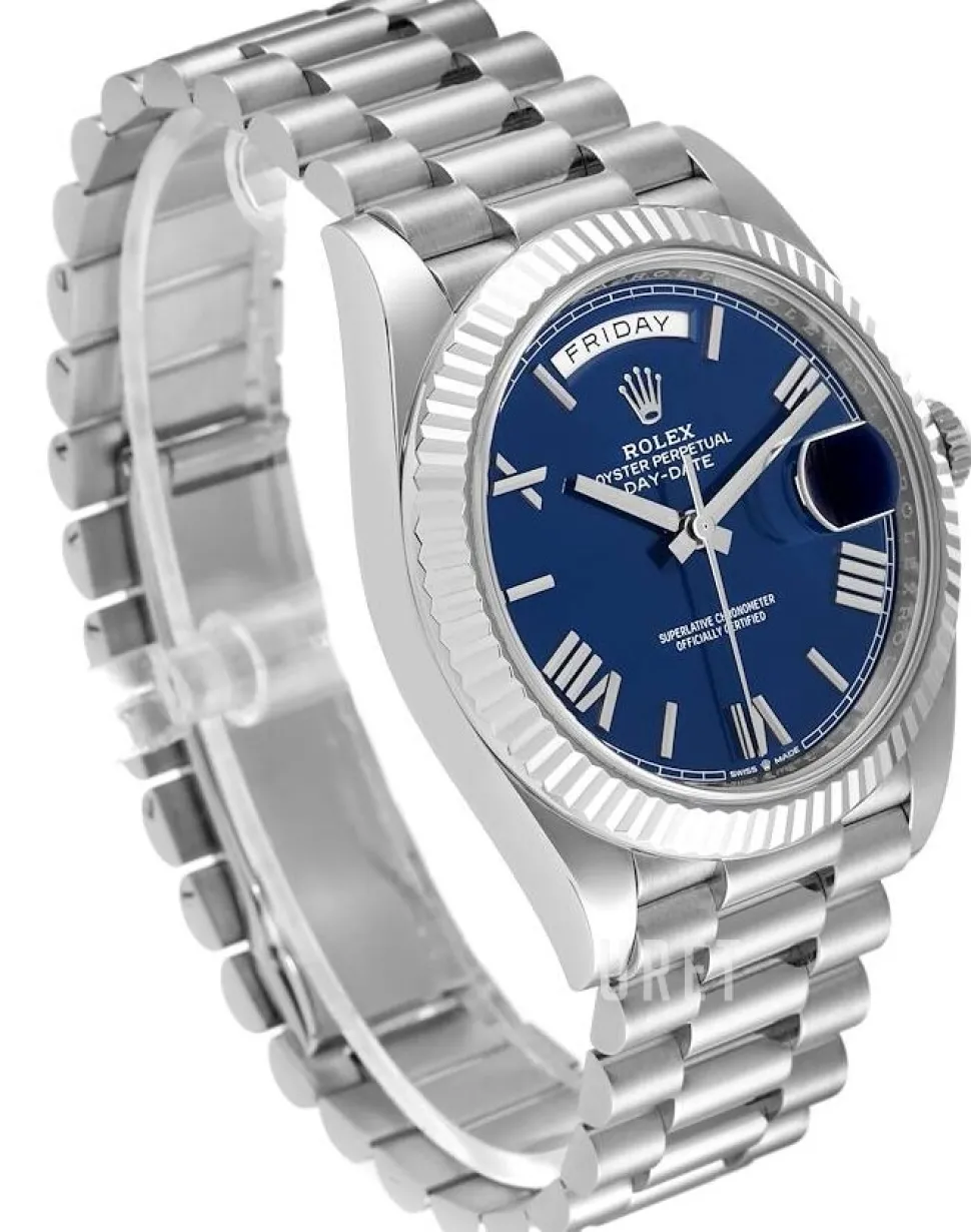 Day-Date 40 Blå/18 karat vitt guld Ø40 mm