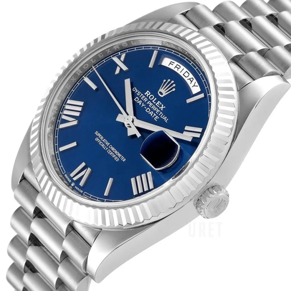 Day-Date 40 Blå/18 karat vitt guld Ø40 mm