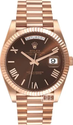 Day-Date 40 Brun/18 karat roséguld Ø40 mm