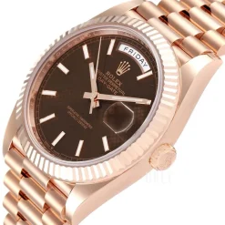 Day-Date 40 Brun/18 karat roséguld Ø40 mm