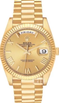 Day-Date 40 Champagnefärgad/18 karat gult guld Ø40 mm