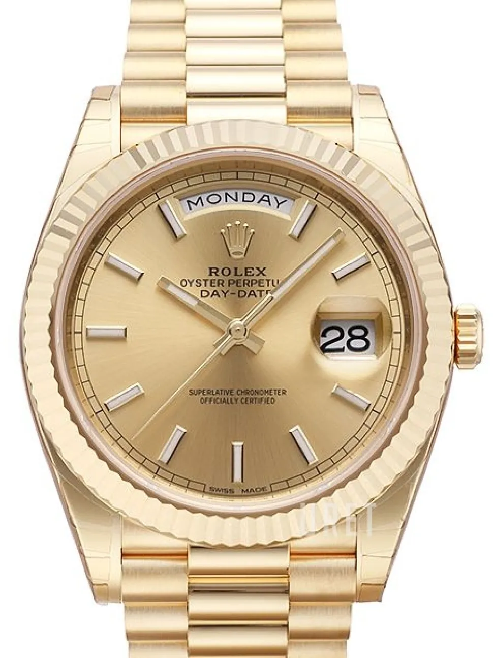 Day-Date 40 Champagnefärgad/18 karat gult guld Ø40 mm