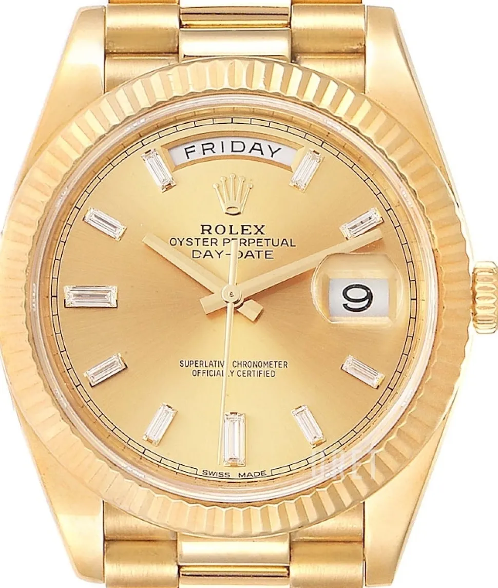 Day-Date 40 Champagnefärgad/18 karat gult guld Ø40 mm