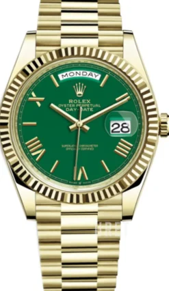 Day-Date 40 Grön/18 karat gult guld Ø40 mm