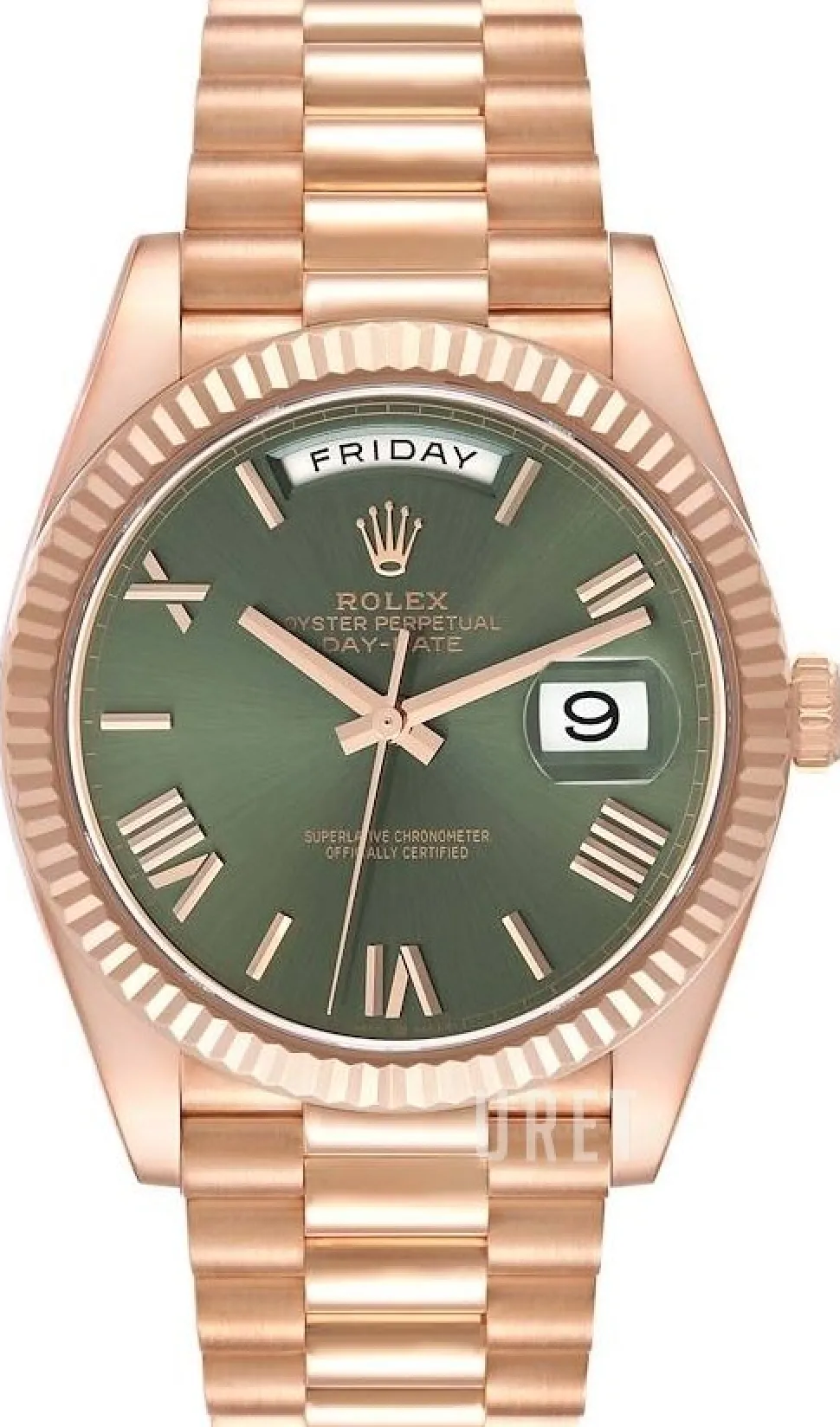 Day-Date 40 Grön/18 karat roséguld Ø40 mm