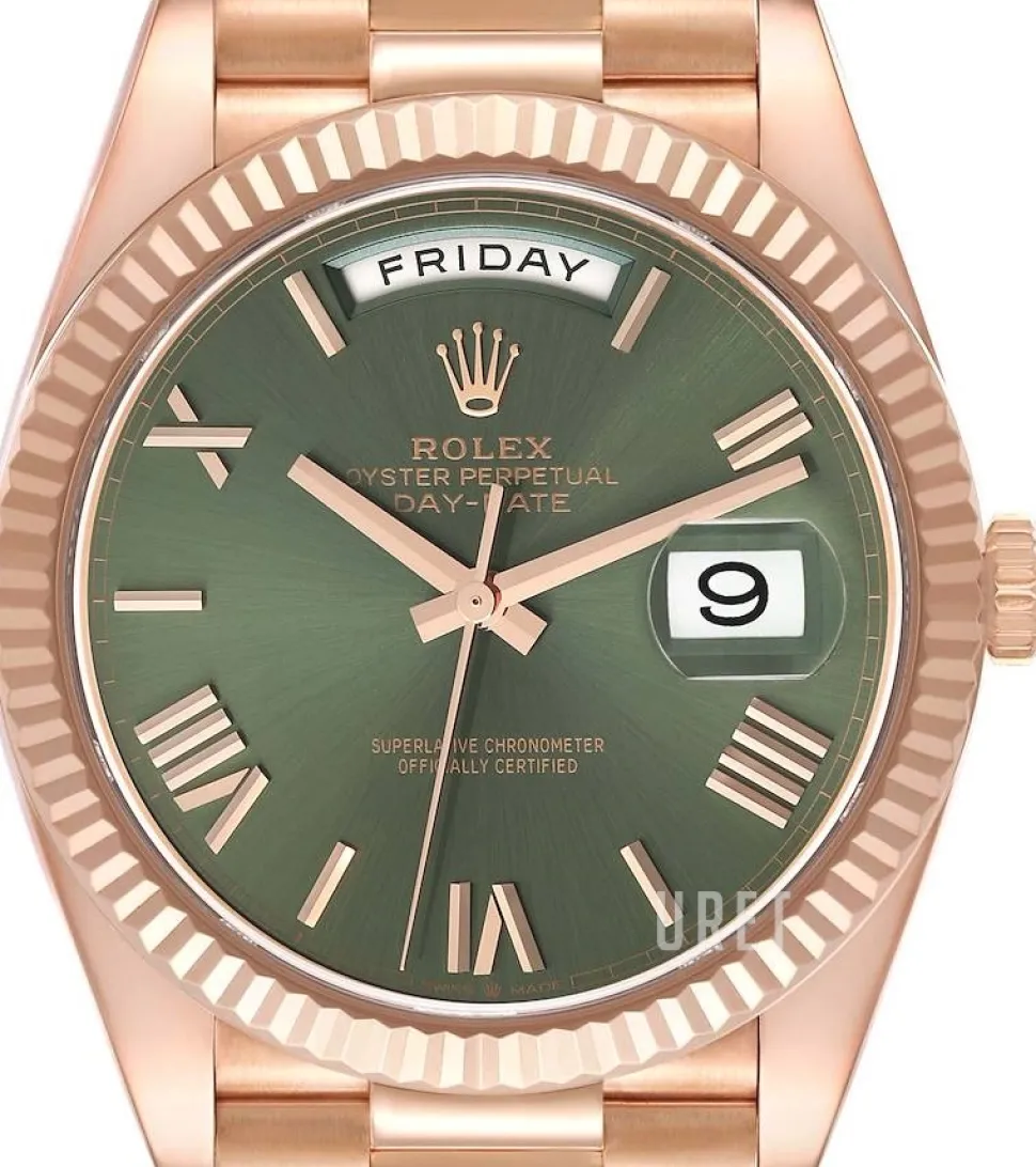 Day-Date 40 Grön/18 karat roséguld Ø40 mm