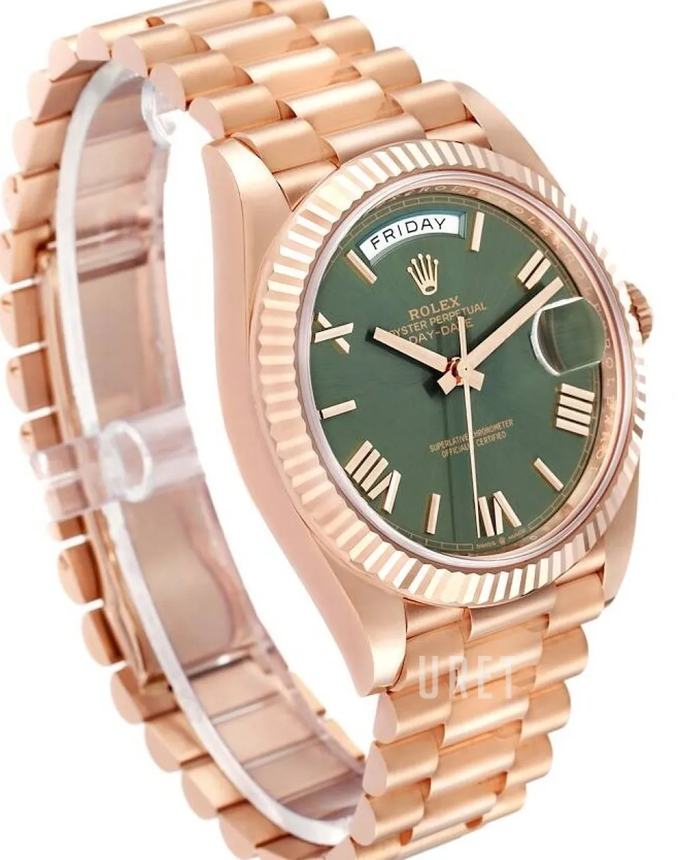 Day-Date 40 Grön/18 karat roséguld Ø40 mm