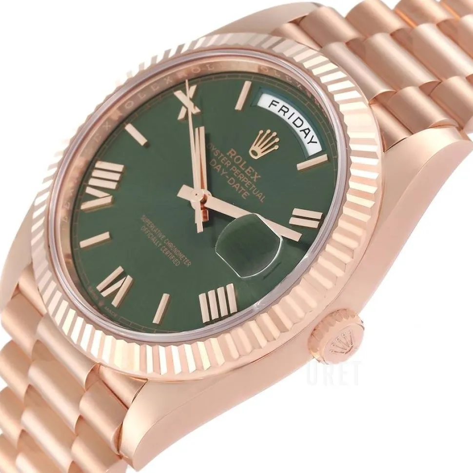 Day-Date 40 Grön/18 karat roséguld Ø40 mm