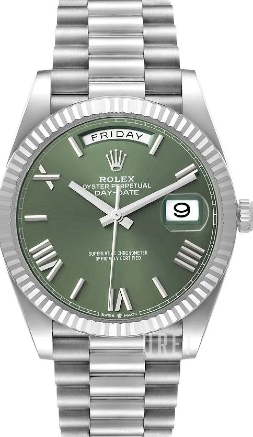 Day-Date 40 Grön/18 karat vitt guld Ø40 mm