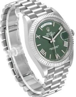 Day-Date 40 Grön/18 karat vitt guld Ø40 mm
