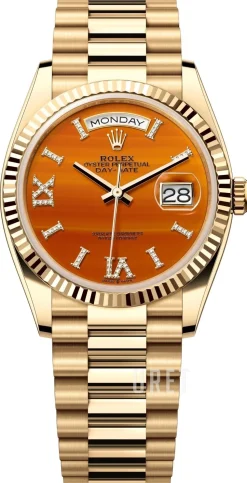 Day-Date 36 Orange/18 karat gult guld Ø36 mm