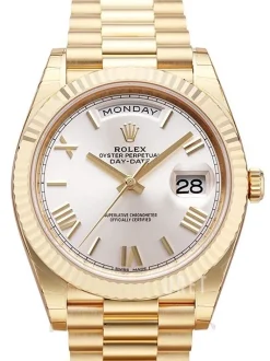 Day-Date 40 Silverfärgad/18 karat gult guld Ø40 mm