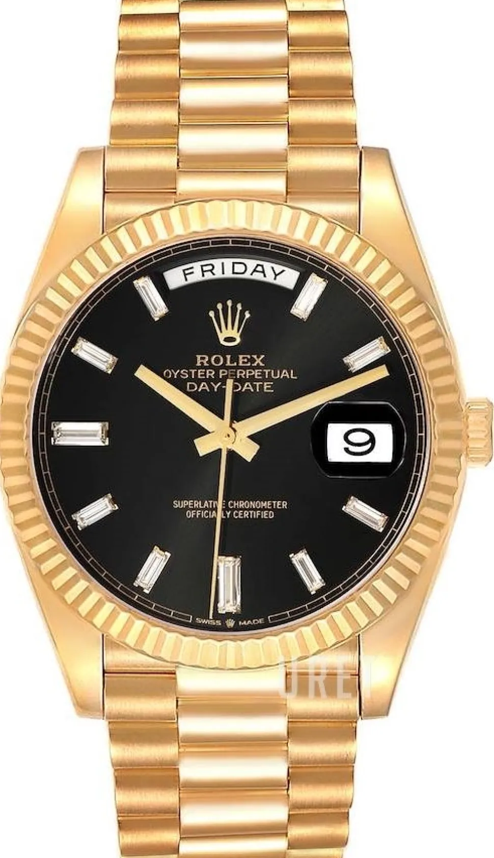 Day-Date 40 Svart/18 karat gult guld Ø40 mm