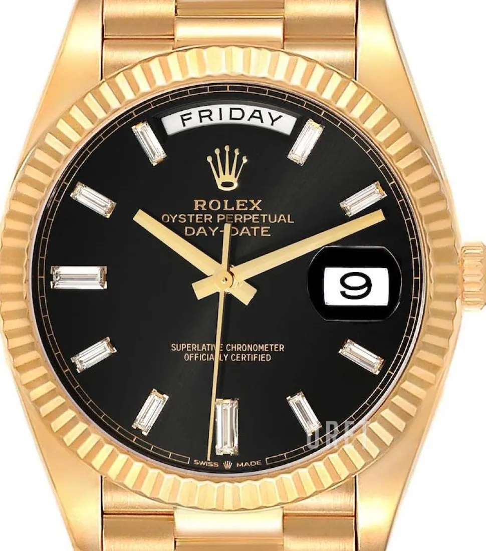 Day-Date 40 Svart/18 karat gult guld Ø40 mm