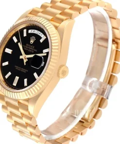 Day-Date 40 Svart/18 karat gult guld Ø40 mm