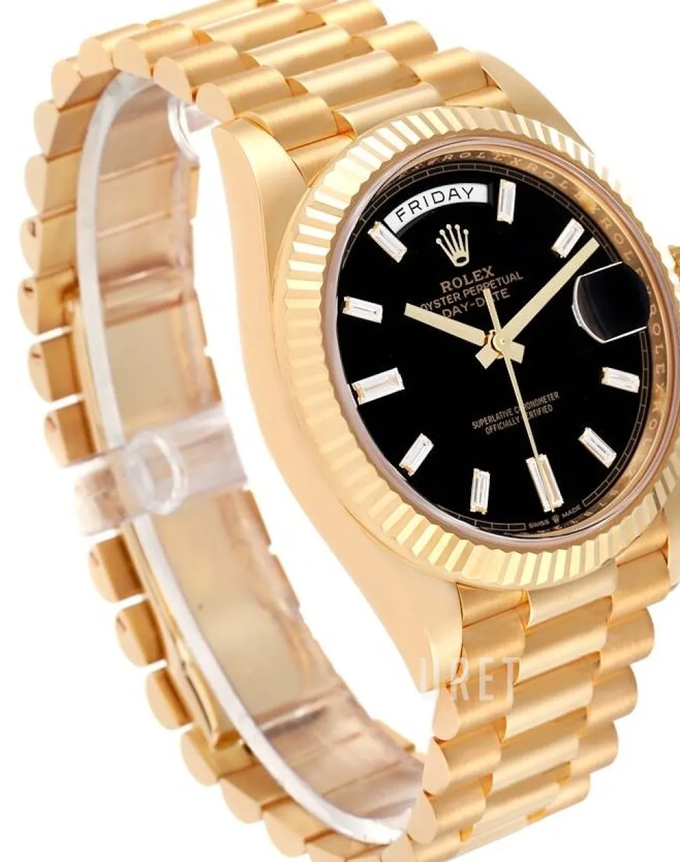 Day-Date 40 Svart/18 karat gult guld Ø40 mm