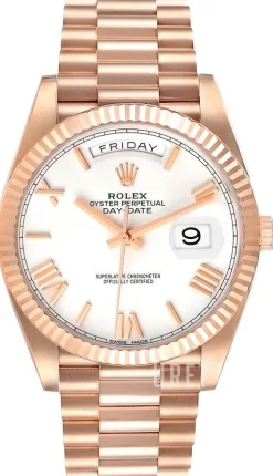 Day-Date 40 Vit/18 karat roséguld Ø40 mm