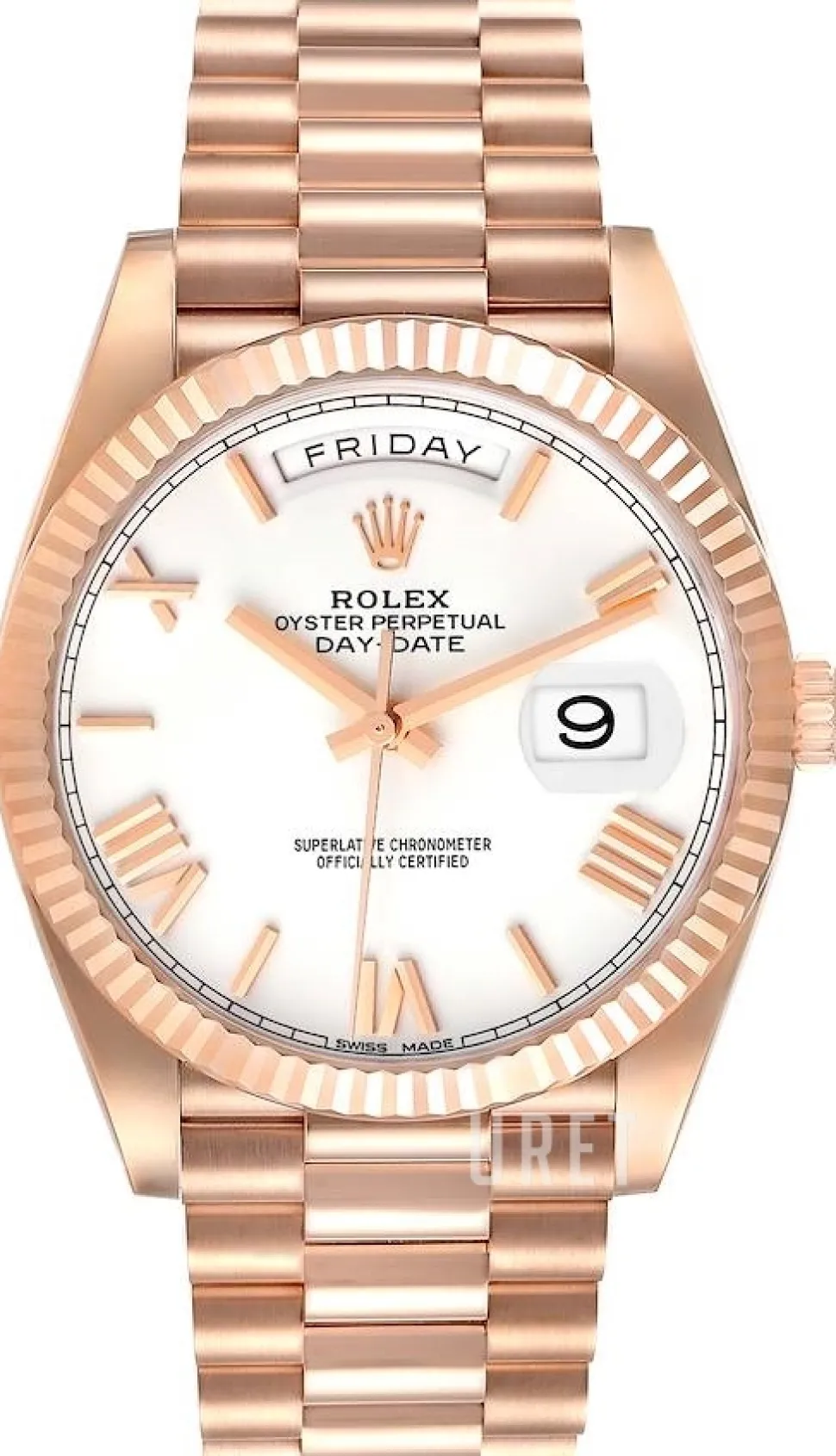 Day-Date 40 Vit/18 karat roséguld Ø40 mm