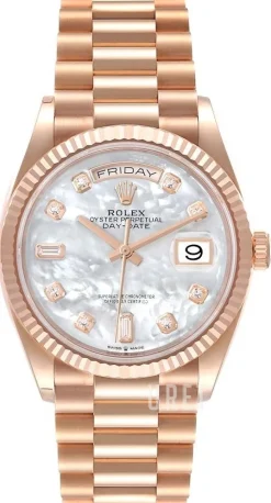 Day-Date 36 Vit/18 karat roséguld Ø36 mm