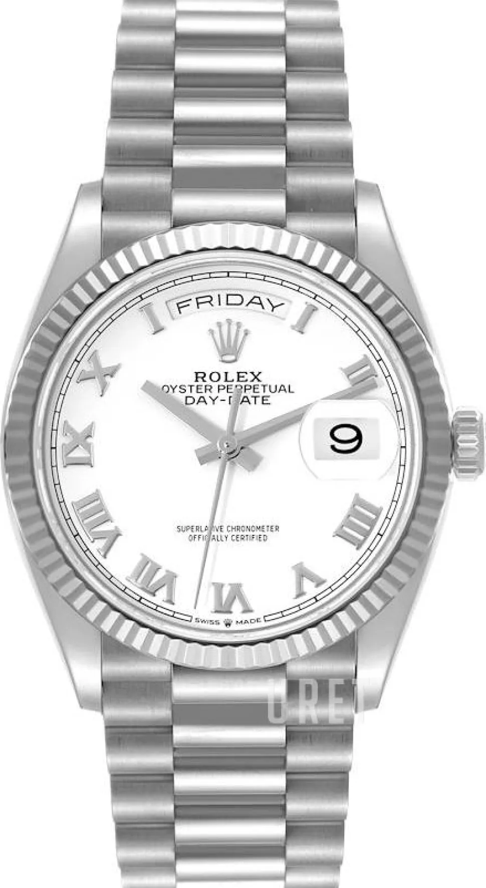 Day-Date 36 Vit/18 karat vitt guld Ø36 mm