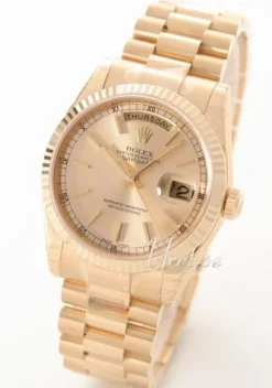Day-Date Champagnefärgad/18 karat gult guld Ø36 mm